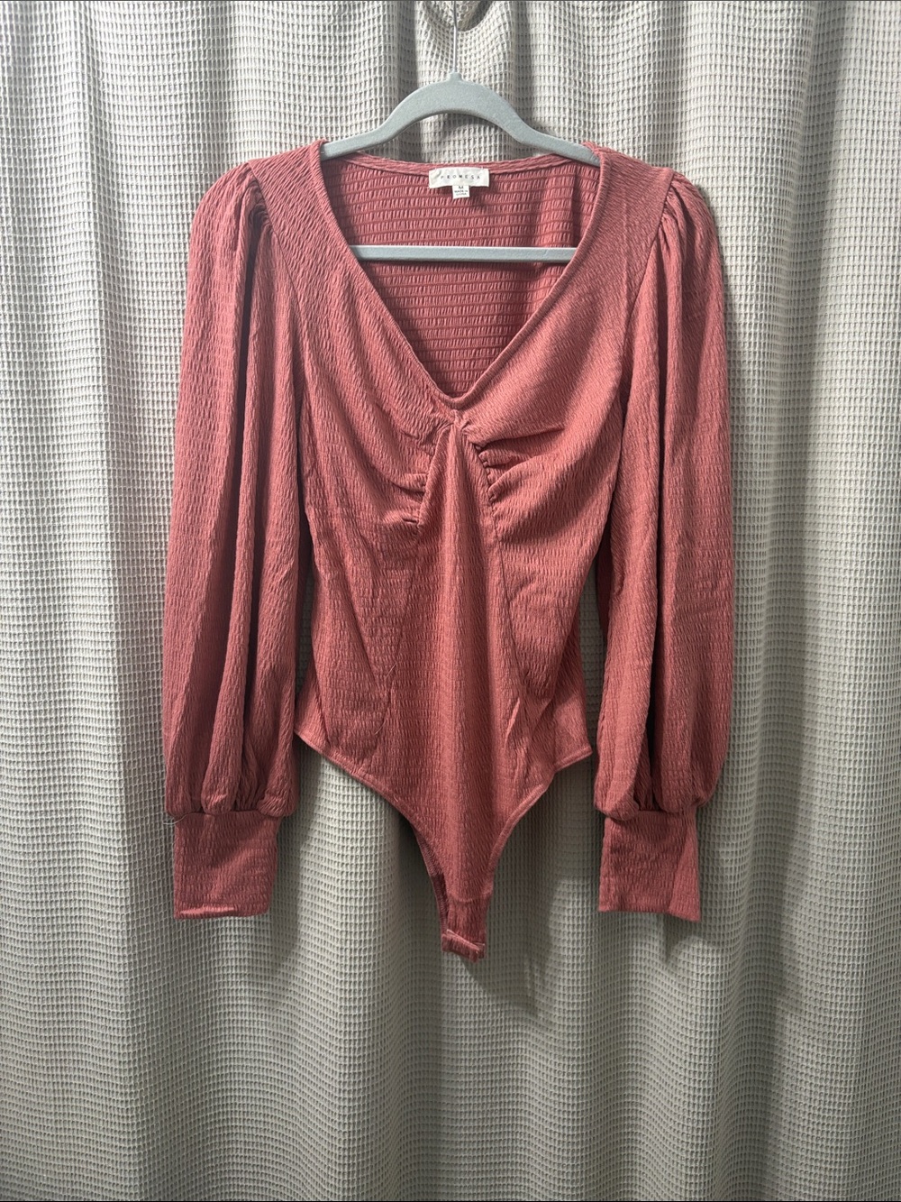 Promesa Dusty Rose Twist-Front Ribbed Bodysuit